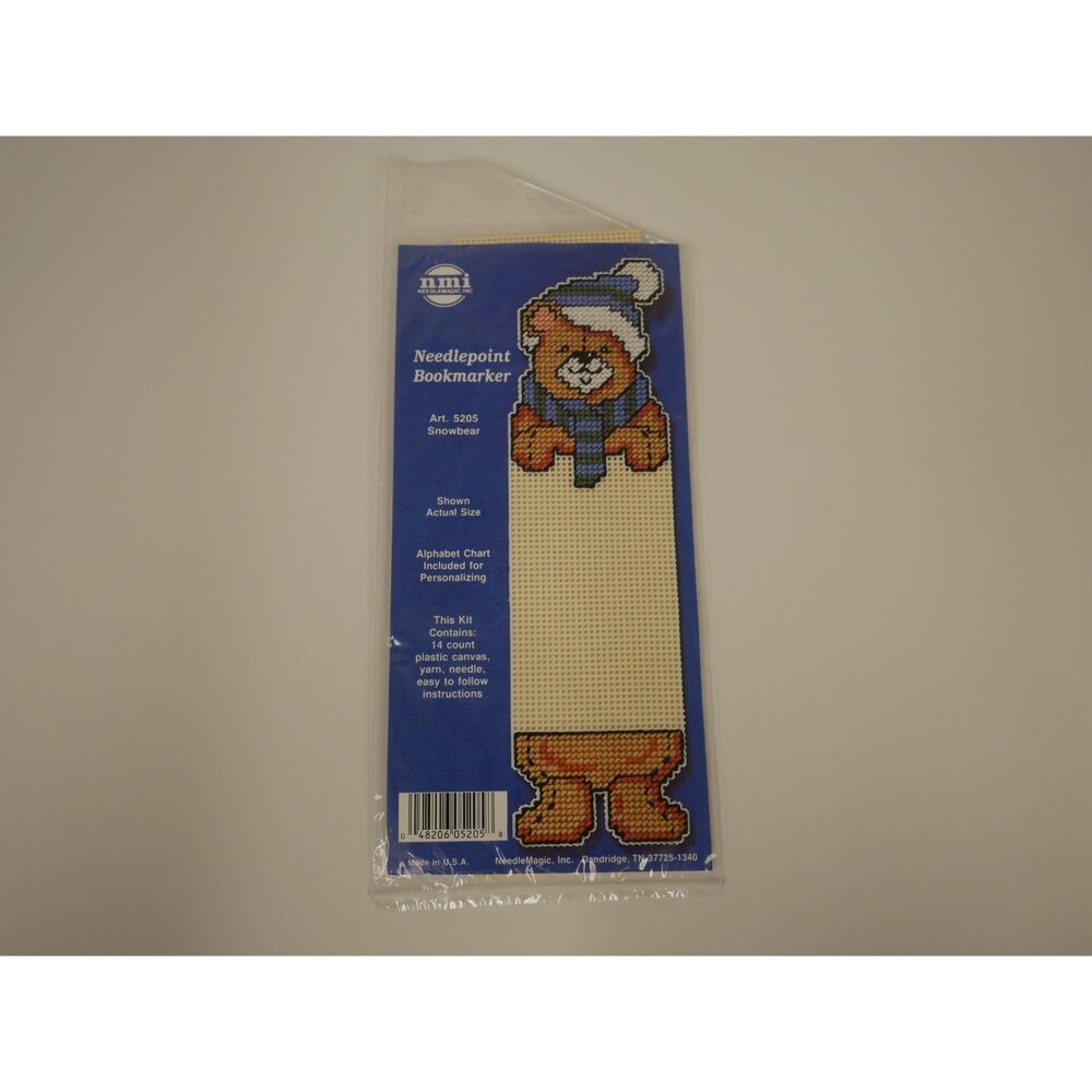 Needlepoint Bookmark Kit Snowbear Art 5205 NeedleMagic Vintage New Sealed